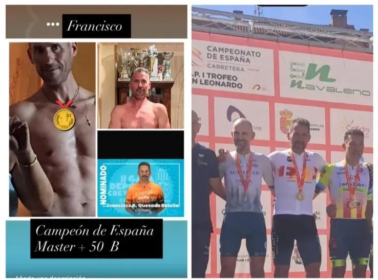 Francisco, campeón de España de ciclismo máster 50